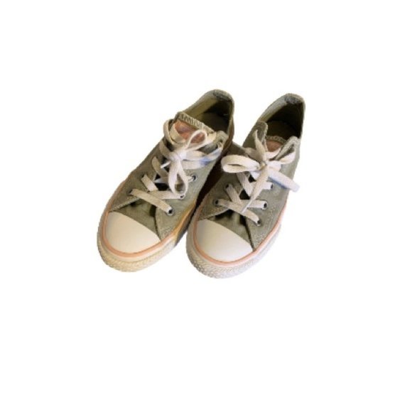 Converse Grey Canvas Sneakers - Girl’s Size 1 - Picture 1 of 6